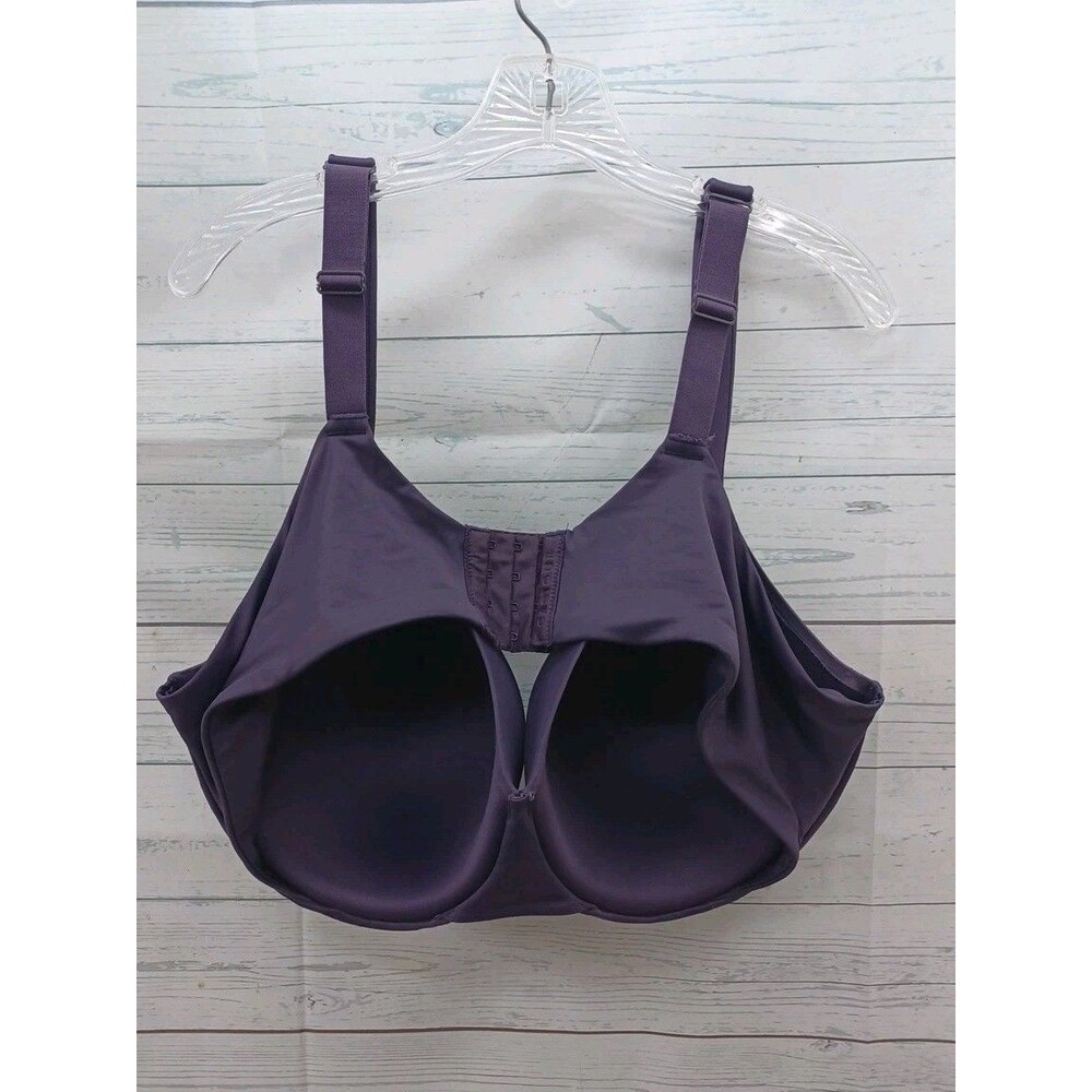Cacique 46DD Lightly Lined Balconette Bra Plum Purple Full Coverage Underwire - Picture 2 of 5